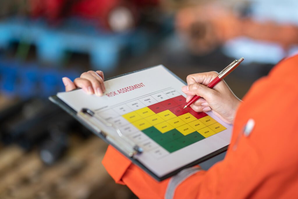 Evaluate the risk assessment matrix table at "High risk" level.